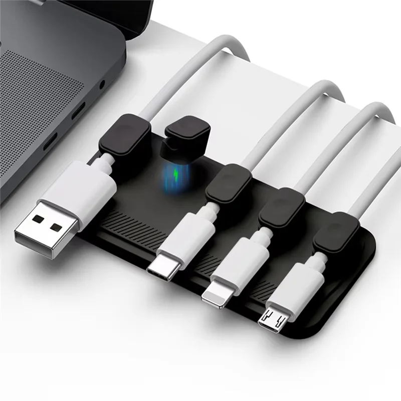 -MEOF-organizador de cables de ratón magnético, Protector de Clip de Cable de escritorio, enrollador de Cable, enchufe de fila, soporte de línea de carga USB fija