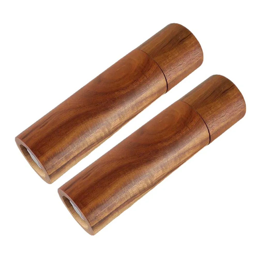 

Cylindrical Acacia Wood Pepper Grinder Ceramic Core Manual Spice Grinder Black Salt Pepper Mill Refillable Kitchen Gadget