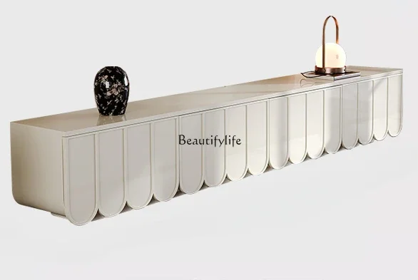 

FG10Petal TV Cabinet French Solid Wood Modern Minimalist Cream Style Living Room Coffee Table Floor Cabinet Combination