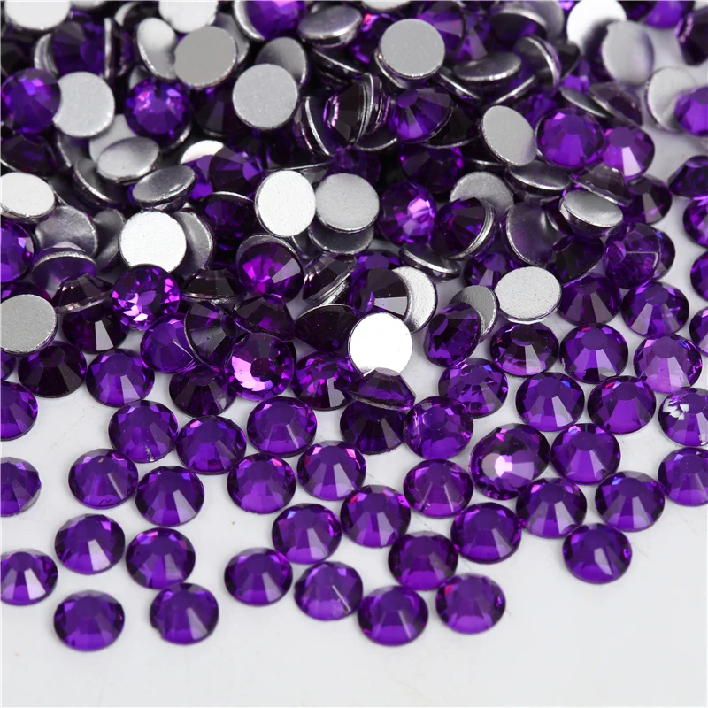 1440PCS SS4-30 Royal Purple Glass Nail Art Decorations Non Hotfix Flat Back Rhinestones Stones Crystals  Strass DIY Garment