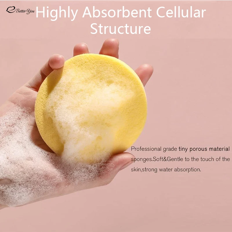 12Pcs/bag Compressed Facial Cleansing Sponge 4 Color Round Wash Face Sponges for Women Compress Exfoliating Removal Sponge