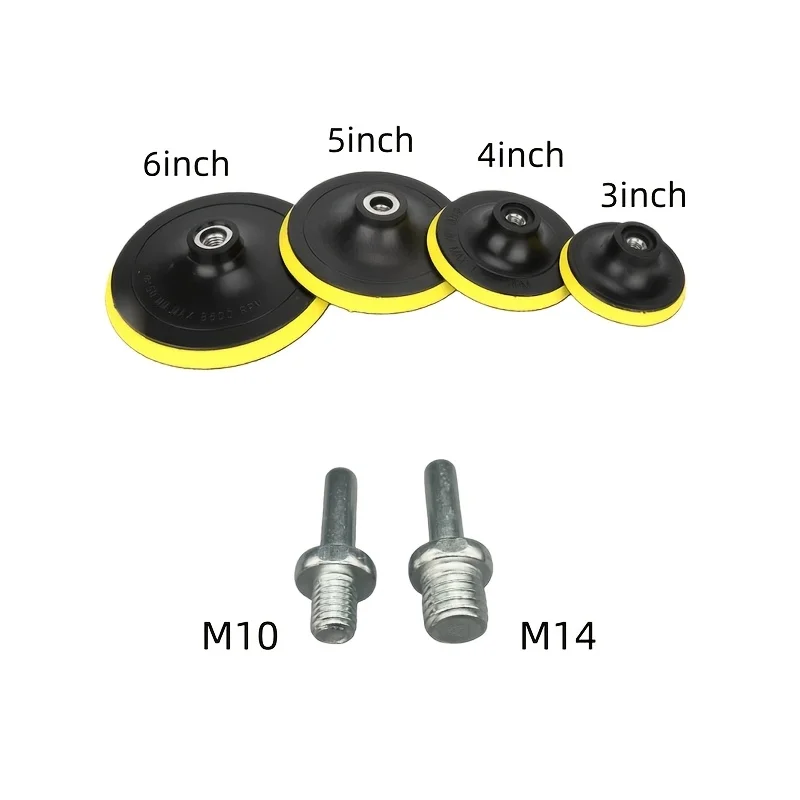 

3/4/5/6 inch Velcro chassis, M10/M14 threaded rod self-adhesive sanding disc, suitable for wood, metal, grinding and polishing