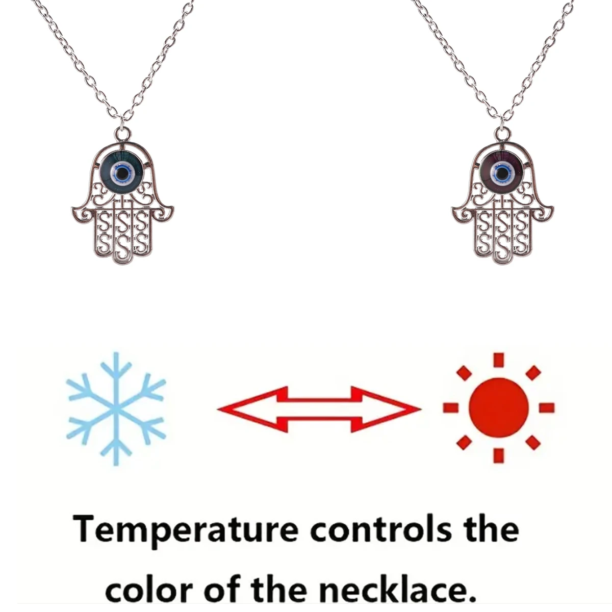 Taichi Sense Of Temperature Change Color Pendant Mood Necklace Best Friends For School Emotion Color Changing Locket Pendant