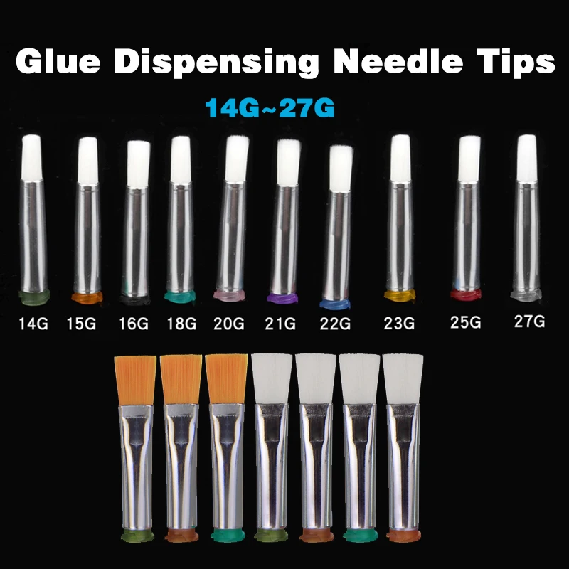 

Industrial Dispensing Syringe Needles Fluid Brush Tips High Quality 14G 18G 20G Flat Luer Lock Glue Dispensing Needle Tip Brush