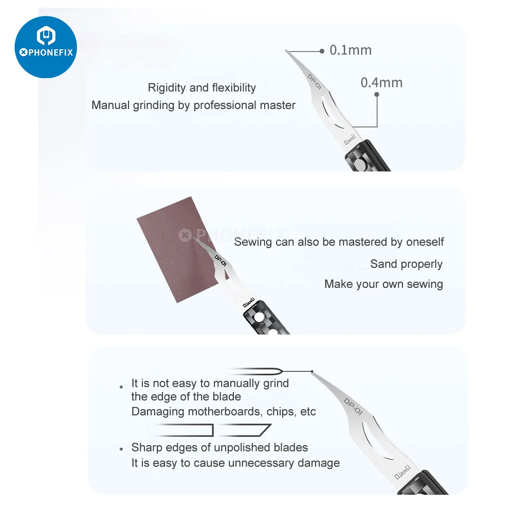 Qianli dp handgemachtes poliertes Klingen messer Hebels tück Ent schleim ungs klinge Gummis chaufel klinge Chip ic Motherboard Layer ing Reparatur werkzeuge