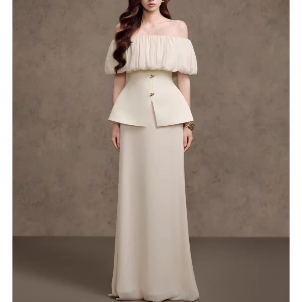 

Elegant Off-shoulder Evening Dresses Sexy Pleat Celebrity Long Dress Exquisite High Quality Prom Party Gown for Women Customized