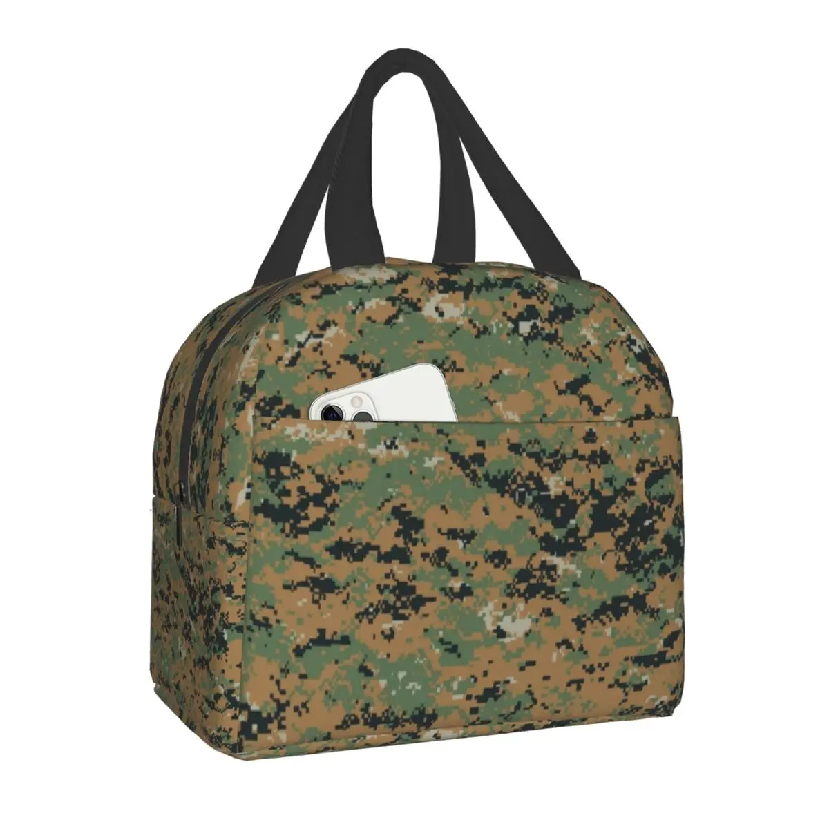 

Marpat Military Army Camo Insulated Lunch Bag Waterproof Woodland Camouflage Cooler Thermal Bento Box Office Picnic Travel Bags