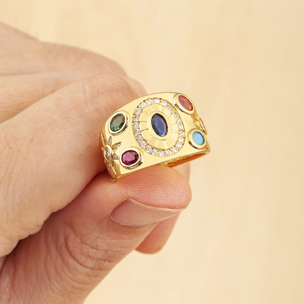 خواتم زركون مرصعة بالنيدين-النحاس للنساء ، قابلة للتعديل ، ملونة ، حساسة ، مفتوحة ، 3 أنماط ، أزياء نسائية ، إكسسوارات مجوهرات