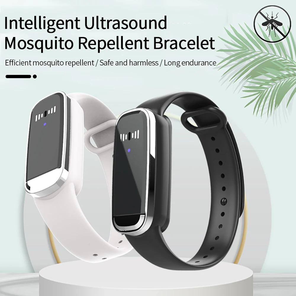 Anti Mosquitoes Bite Wristband Outdoor Repeller Ultrasonic Mosquitoes Repeller Bracelet USB Charging Smart Wrist Watch