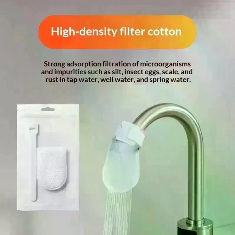 

10/20/30/50/100 Pcs Universal Faucet Filter Cotton Anti-splash Thickened Faucet Filter With T-strap Tap Water Filter Bag