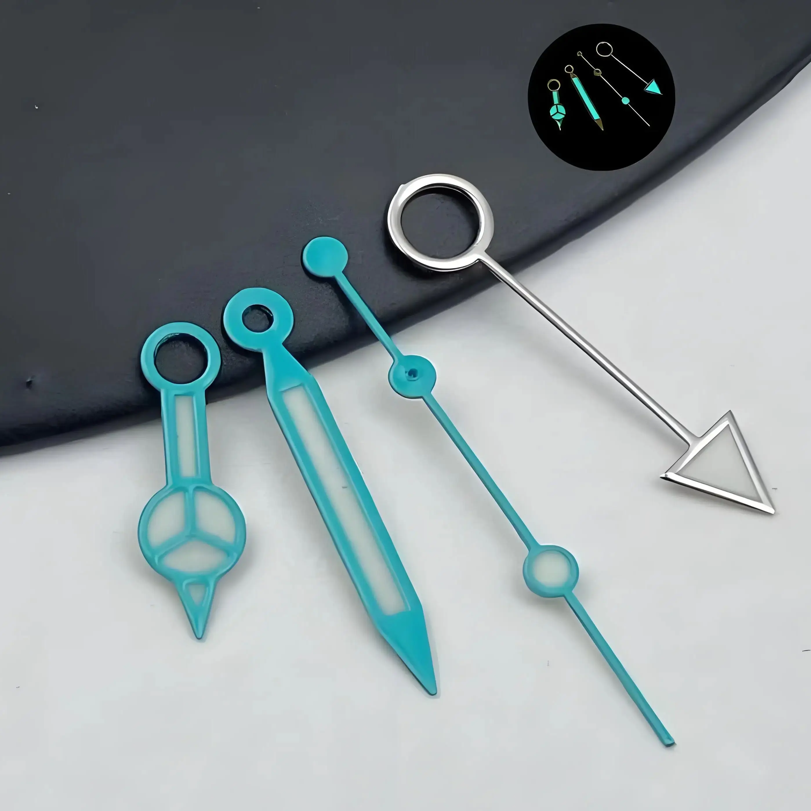 Wskazówki zegarka NH34 GMT Ice Blue Luminous Hands BGW9 Luminous Submariner Mercedes Diver Needles lub Seiko Watches Replacement Part