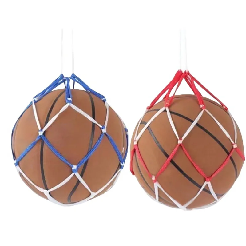 

5 шт. молодежная футбольная сетка с карманом для спорта на открытом воздухе, нейлоновая сетка, портативная баскетбольная сумка, однотонная сетчатая сумка для переноски футбольного волейбольного мяча