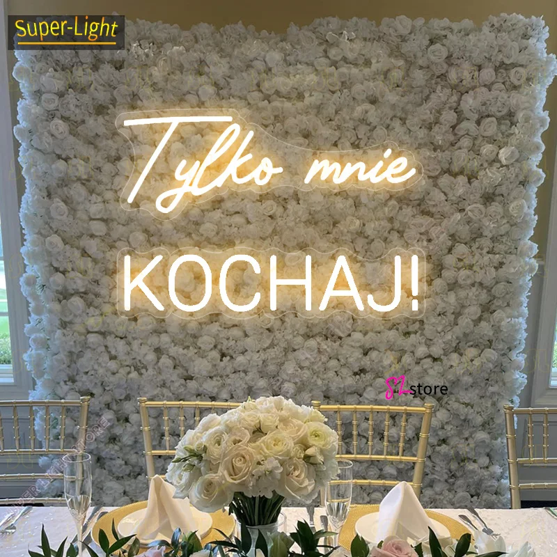 Letrero de neón LED personalizado, luz grande de 75cm, Love me only para boda, habitación de cumpleaños, decoración del hogar