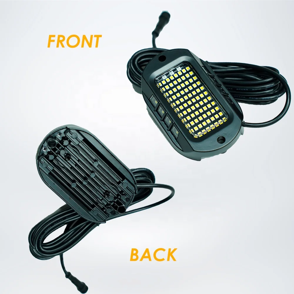 White Rock Lights 104LED Car Emergency Light for Truck ATV Strobe Breath Static Light Mode with Phone Control Kingshowstar