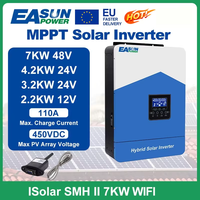 Easun Power 7000w 4200w 3200w 2200w 12v 24v 48v MPPT Hybrid Off Grid Pure Sine Wave 80a 110a 230v 50/60hz Solar Inverter Charger