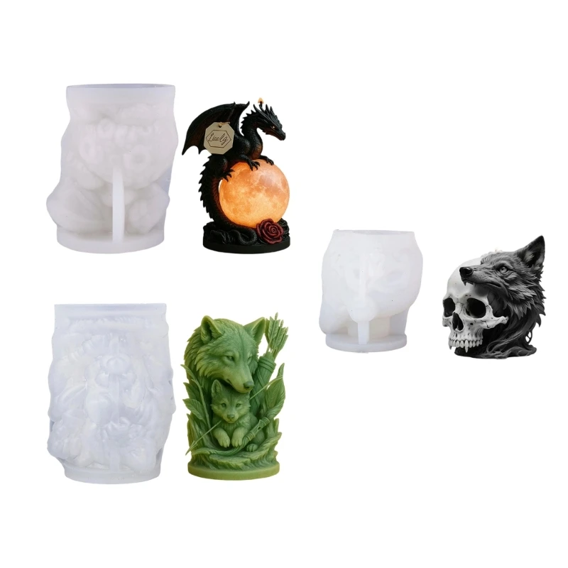 Fantasy-Tier-Relief-Gussform für die Herstellung von Kerzen-Seifen-Projekten, Harzguss-Gipsornamenten und Halloween-Dekoration – Detail 1