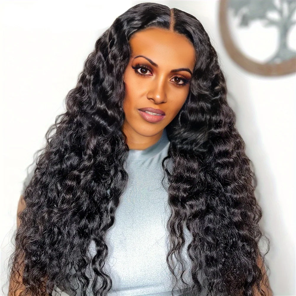 

Women's Synthetic Fiber Long Wavy Hair Full Headpiece African Medium Part Small Curls for Daily Wear