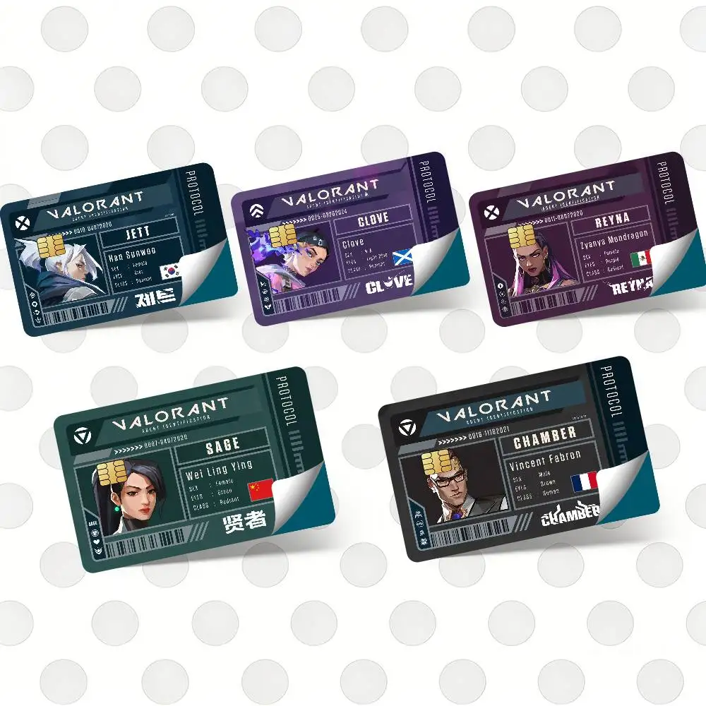 Game V-VALORANT Hot Sale Decor Exquisite Card Sticker for Debit Credit Bank Cards Skin Cover Gift Student