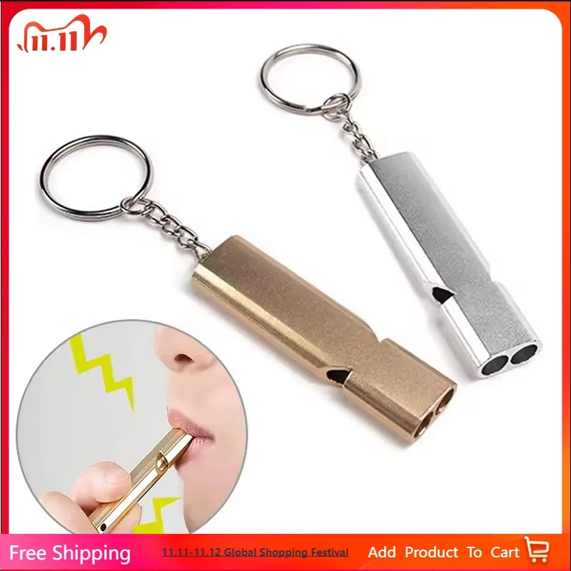 

Aluminum Alloy Emergency Whistle Keychain Portable High Frequency Outdoor Training Camping Hiking EDC Accessory
