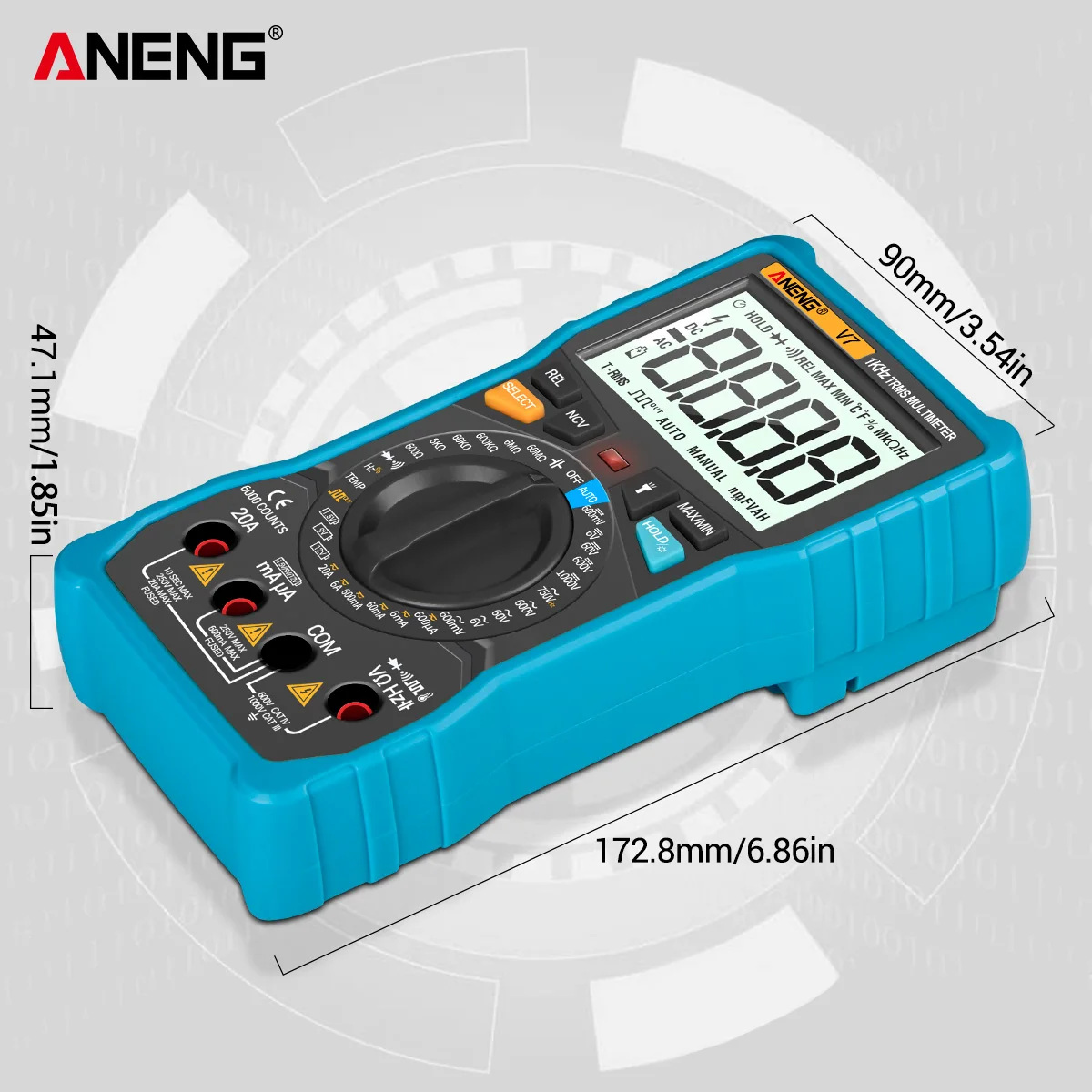 ANENG V7 Standard Digital Multimeter 6000 Counts Avometer Transistor Capacitor Tester Multimetro Digital Profissional Lcr Meter