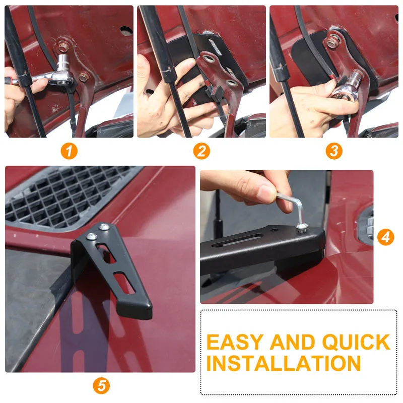 Car Front Engine Cover Lamp Holder Metal Bracket Accessories For Toyota FJ Cruiser 2007-2021Car Modification