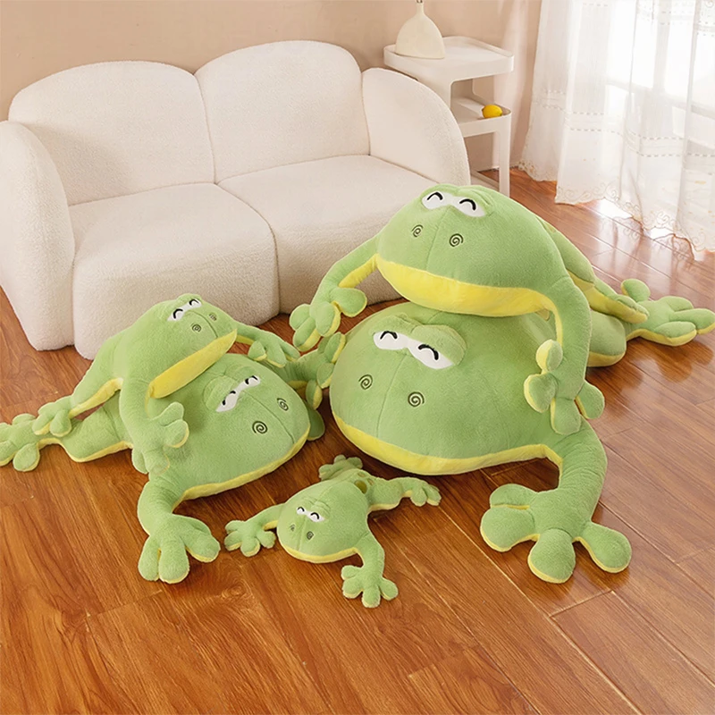 Animal en peluche grenouille Kawaii, oreiller assis de grande taille, jouet pour enfants, cadeau d'anniversaire et de noël, poupée en peluche pour câlin et prix