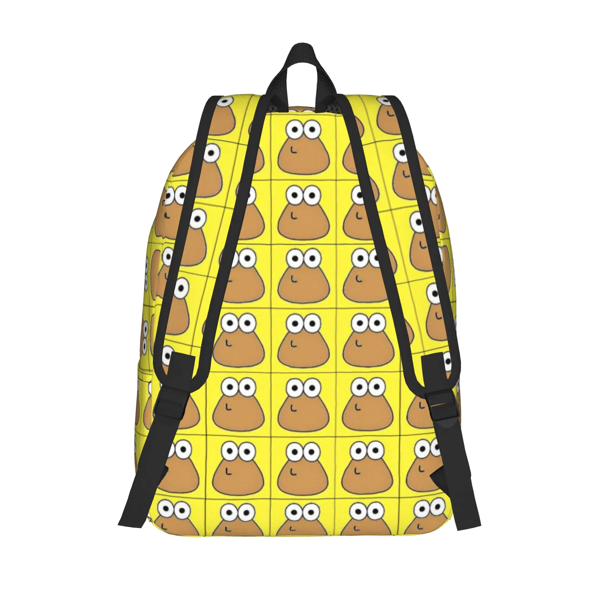 Virtual-Alien Pet P-Pou Casual Backpack Outdoor Student Work Cartoon Game Daypack for Men Women Laptop Computer Canvas Bags