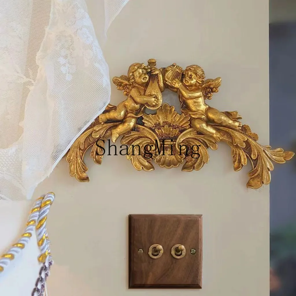 

CL resin Cupid angel wall hanging wall decoration light luxury switch retro wall decoration