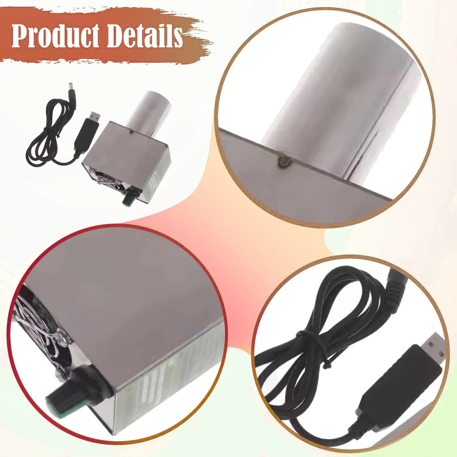 USB BBQ Blower Fan Portable Lightweight Compact, Multifunctional Air Mover Air Blower Charcoal Starter for Camping, Grill