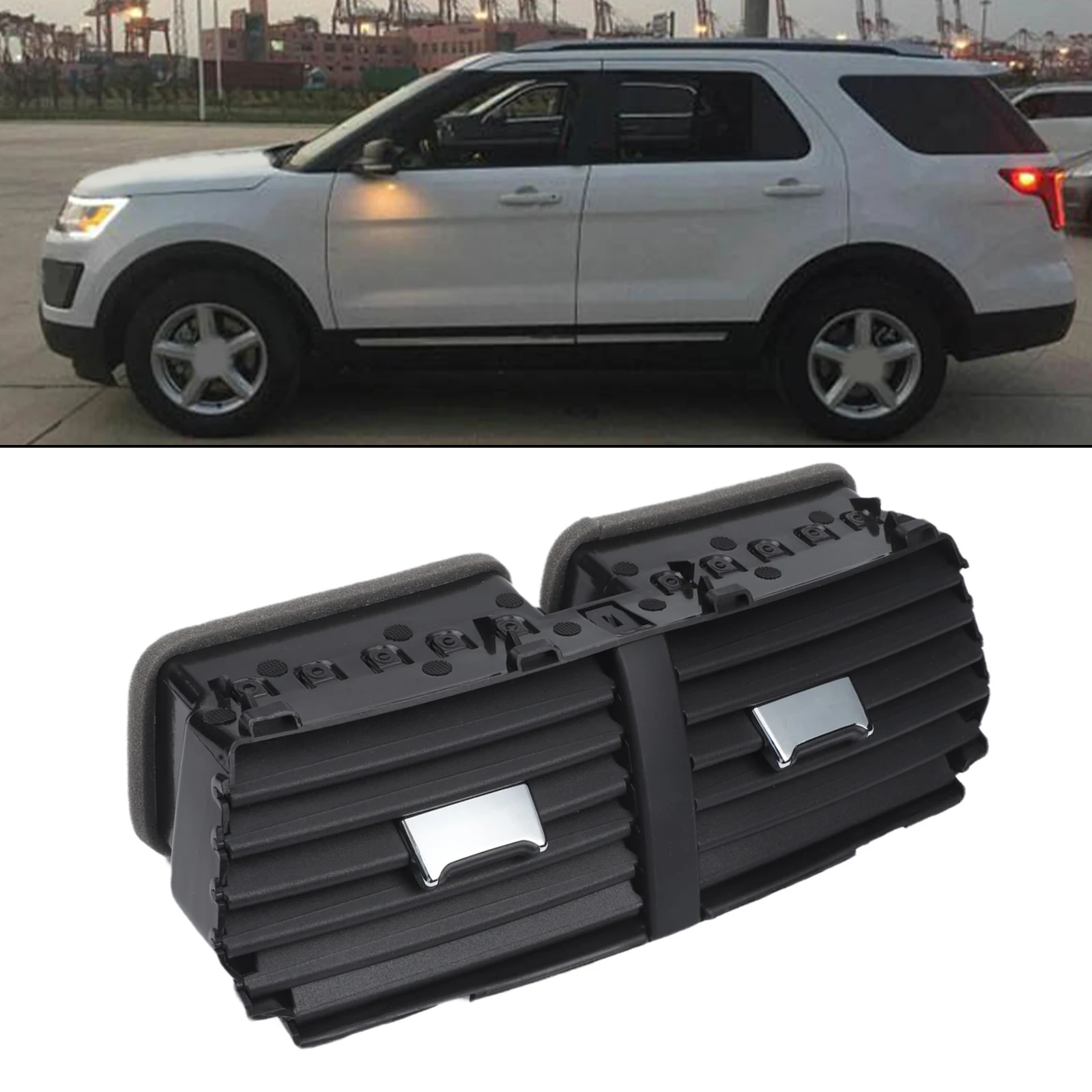 1pcs Dual Center Dash Air Vent For Ford For Explorer 2016-2019 FB5Z19893AD Dual Center Dash Air Vent Dashboard Air Outlet A/C view 3