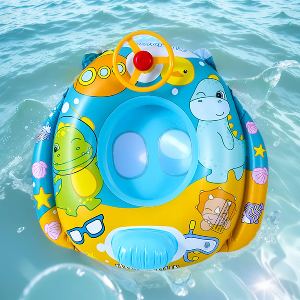 Inflatable Swimming Ring Inflatable Baby Pool Float with Seat Baby Swimming Float with Steering Wheel Horn Swim Tubes Rings