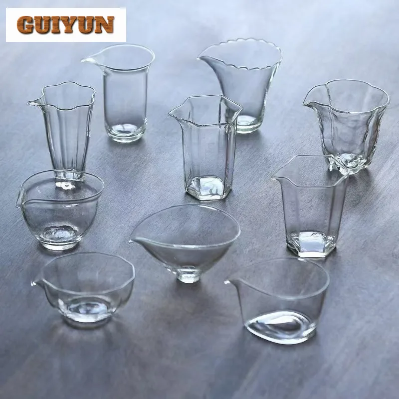 

High Borosilicate Glass Various Styles Tea Pitcher Pour Tea Cha Hai Dispenser Justice Cup Fair Mug Tea Ceremony Accessories Gift