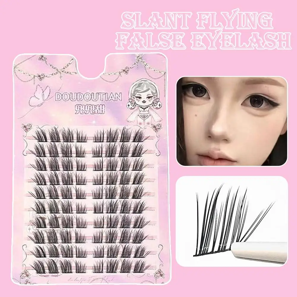 3/10 Pairs Fox Eye Cluster Lashes - Sexy Looking Individual Eyelash Volume Extensions Fluffy Effect False Strips, Segmented U0H6