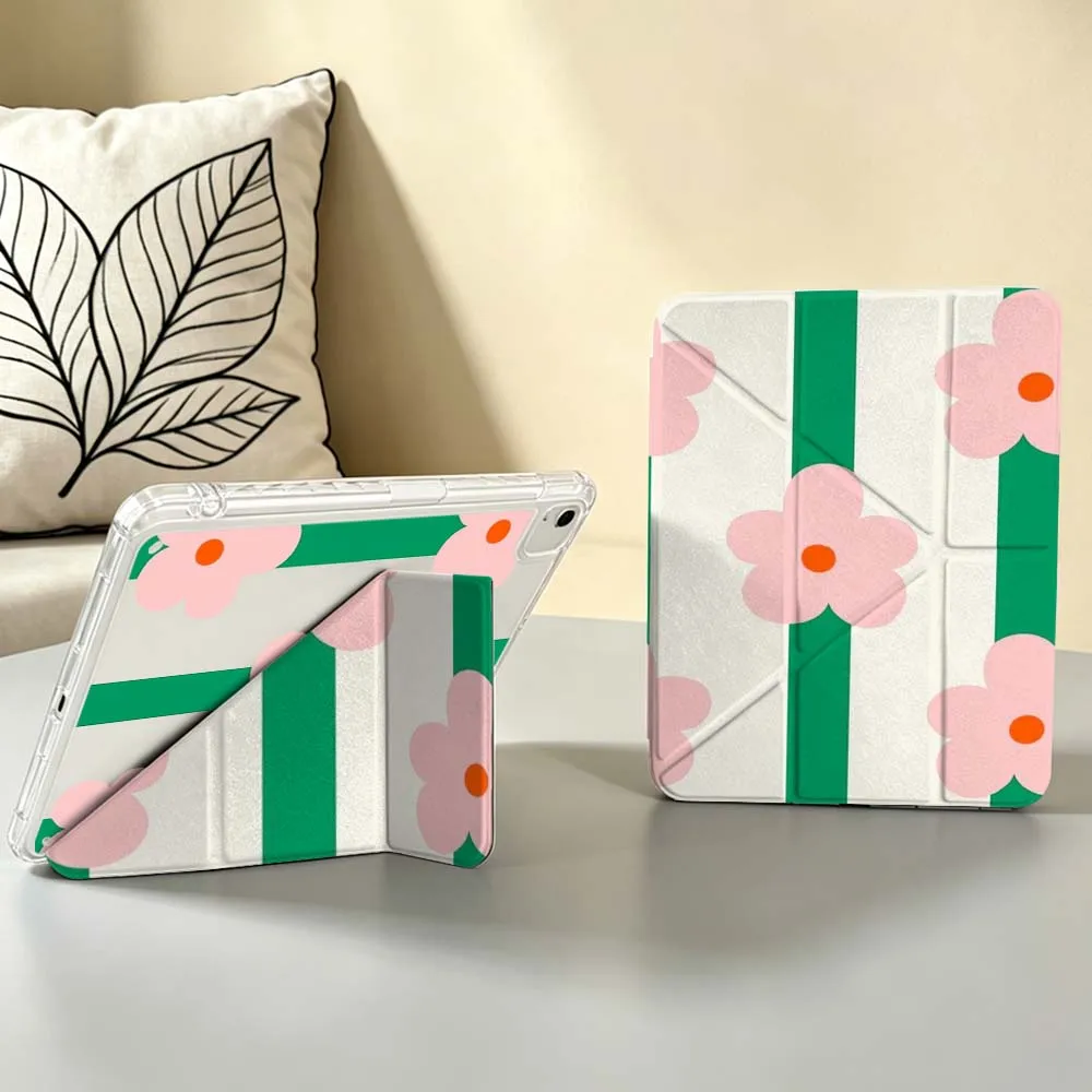 Striped floral pattern Soft For Apple iPad Air A16 4 5 11th 10th 7th 11 12.9 13 10.5 inch Gen 3Y Tablet Case