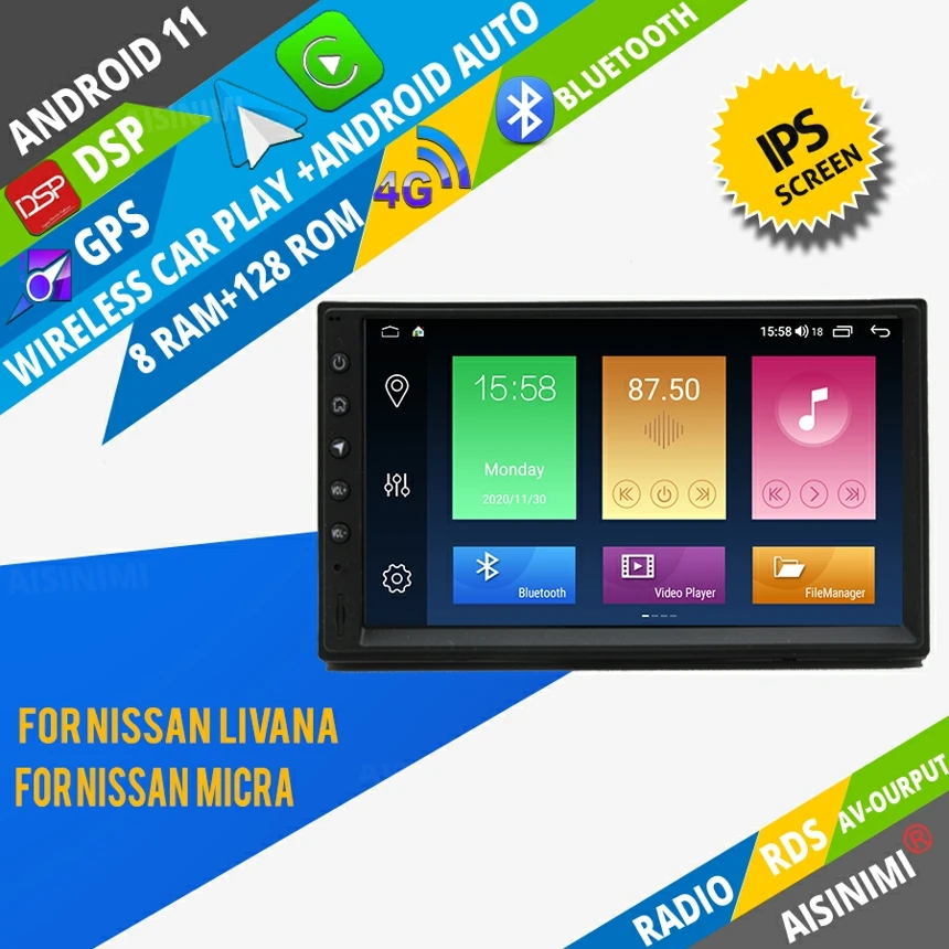 

AISINIMI Android Car Player For NISSAN Livana Bluebird Micra Murano radio Car Audio Gps Stereo Monitor screen carplay auto