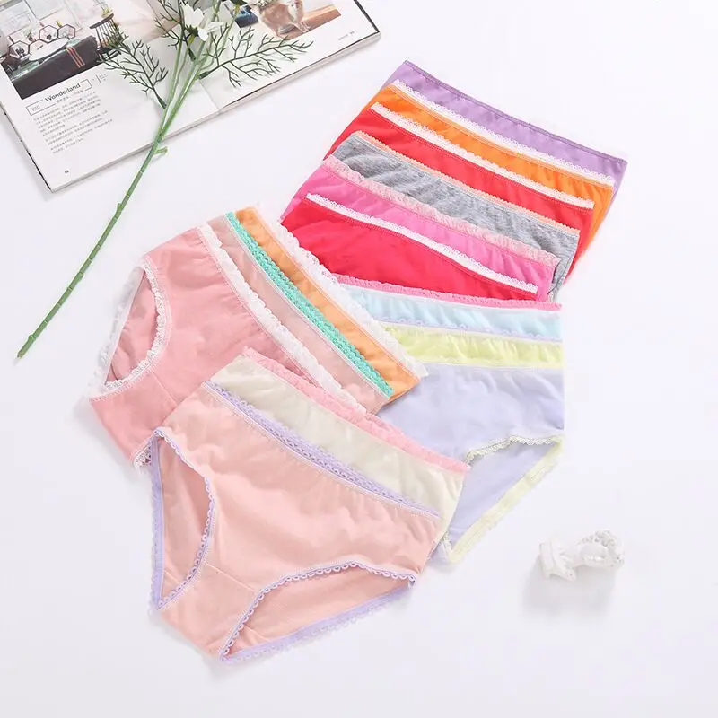 6Pcs/Lot Girls Cotton Underwear Kids Briefs Panties Baby Children Underpants 1-12Years