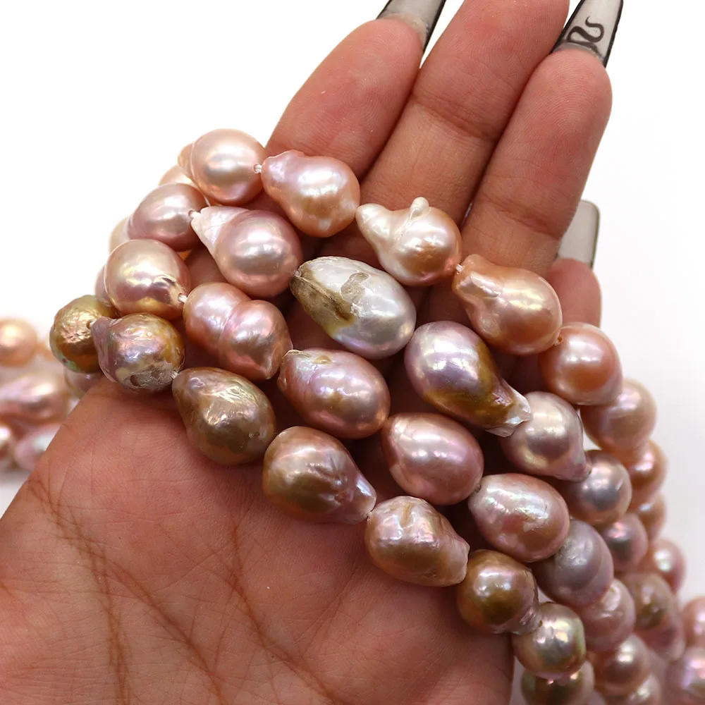 Exquisite Natural Freshwater Purple Color Edison Irregular Tail Loose Straight Hole Pearls DIY Necklace Jewelry Accessories