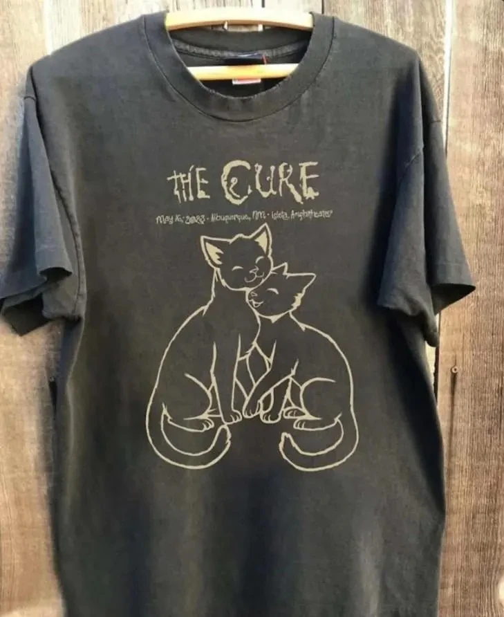 

Plus Size Summer Women's Vintage The Cure Rock Band T-Shirt Cotton Breathable Stylish Versatile Street Style Oversized