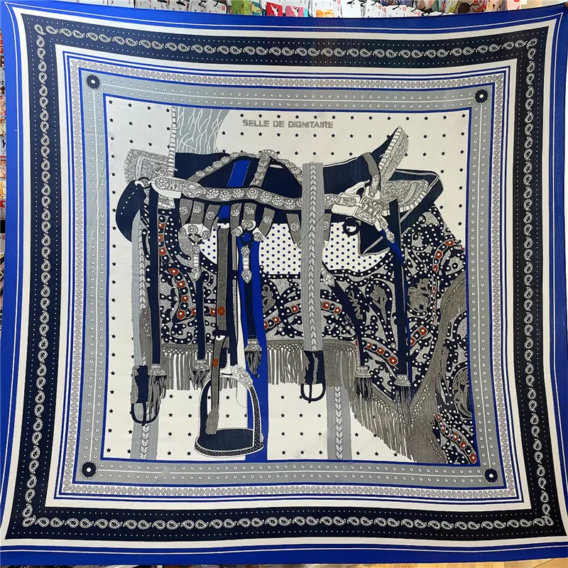 135cm luxo inverno lenço de seda de caxemira feminino sela impressão manual mão rolado xales quentes lenços quadrados envolve pashmina bandana