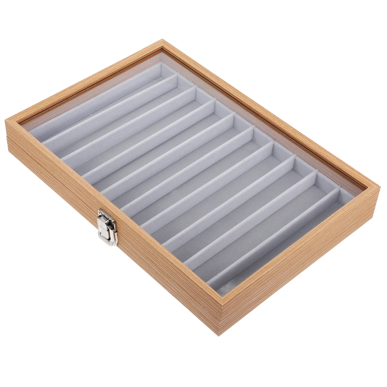 

Jewelry Storage Box Necklace Holder Earrings ganizer Wooden Display Tray Long Design Glass Material Multifunctional Bracelet
