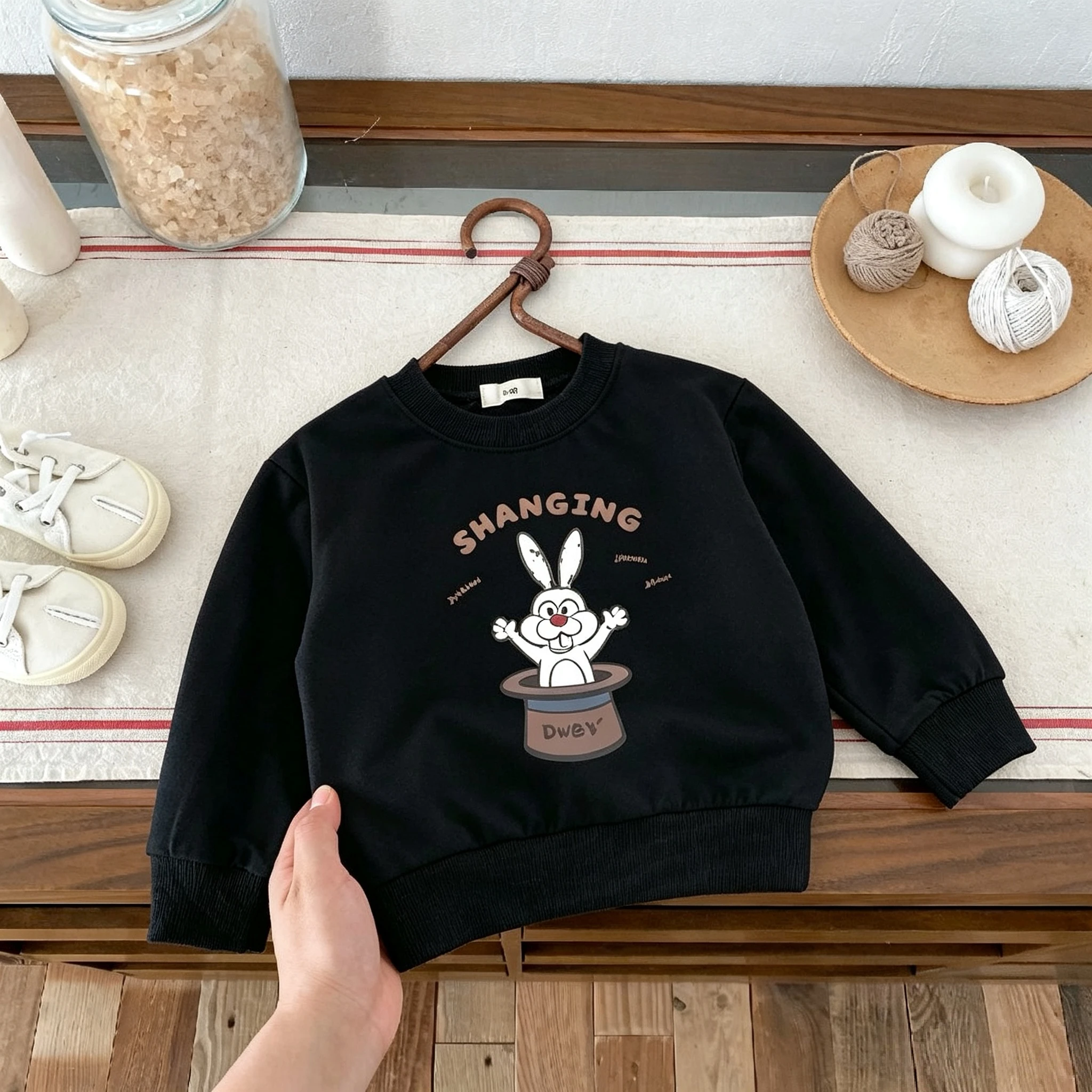 6m-6y Children's Clothes Printed Cartoon Sweatshirts Long Sleeve Tops Fashion Korean Kids Round Collar Pullover Hoodies Autumn