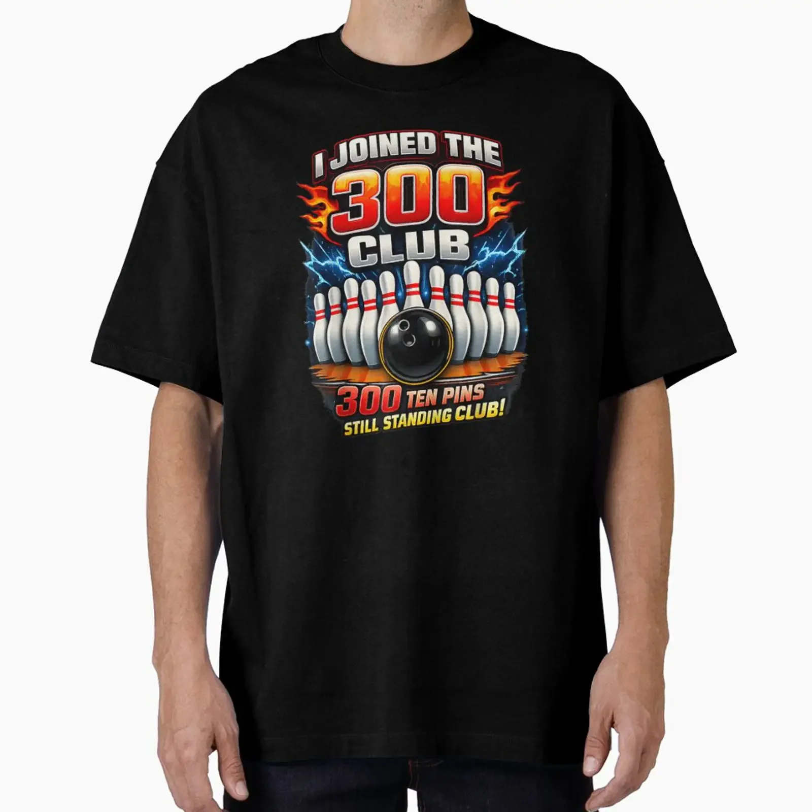 I Joined the 300 Club Ten Pins Still Standing Funny Bowling Design designed and sold by ArtFunDib vintage Washed Soft
