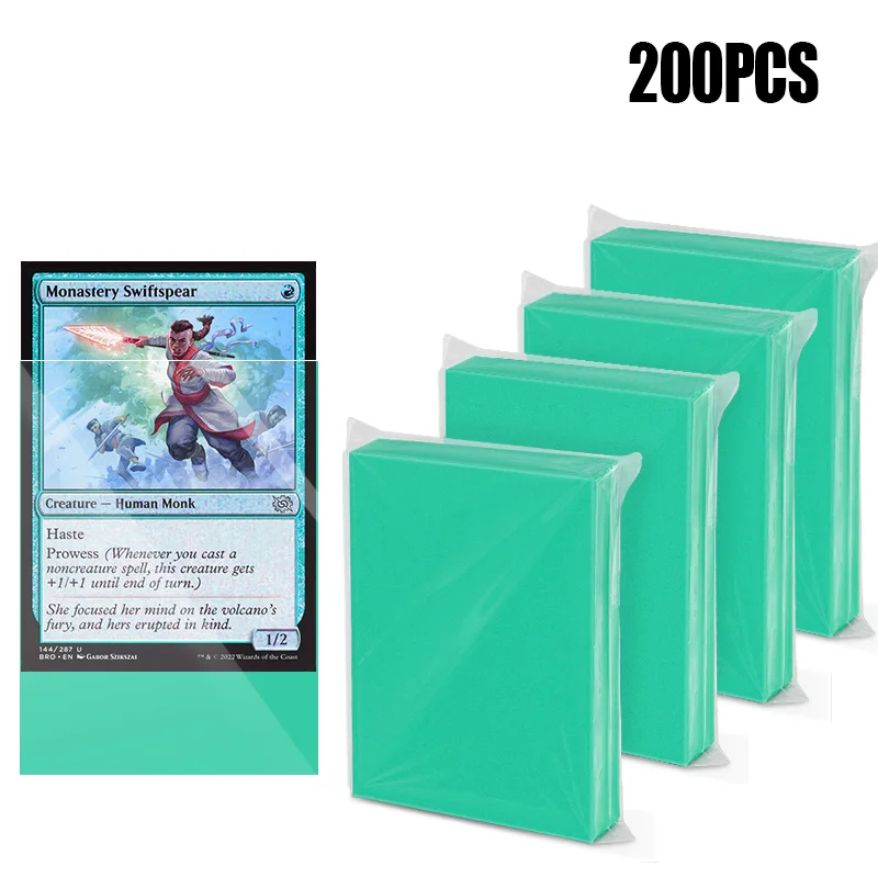 Card Sleeves -200Pcs,Clear Front & Matte Finish Back,Standard Size Pack-66x91mm, Collectible Card Storage, Protective Cover