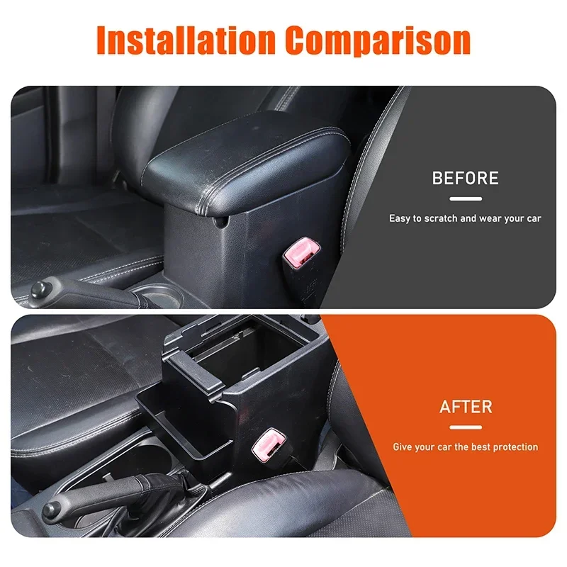 ABS Black For Subaru Forester 2013-2018 Car central control armrest box front side storage box mobile phone tray Car accessories