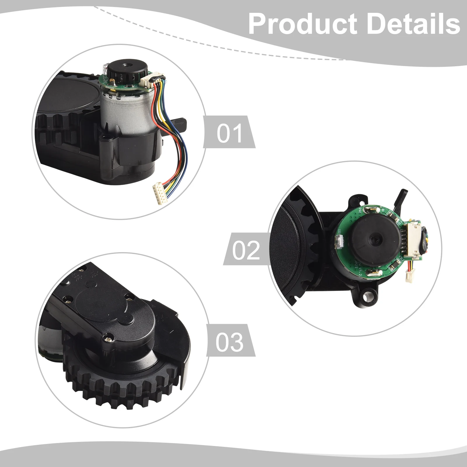 Left Right Wheel Motor For MAMNV BR150/BR151 For ONSON BR150 BR151 Robot Vacuum Cleaner Replacement Left Right Wheel Motor