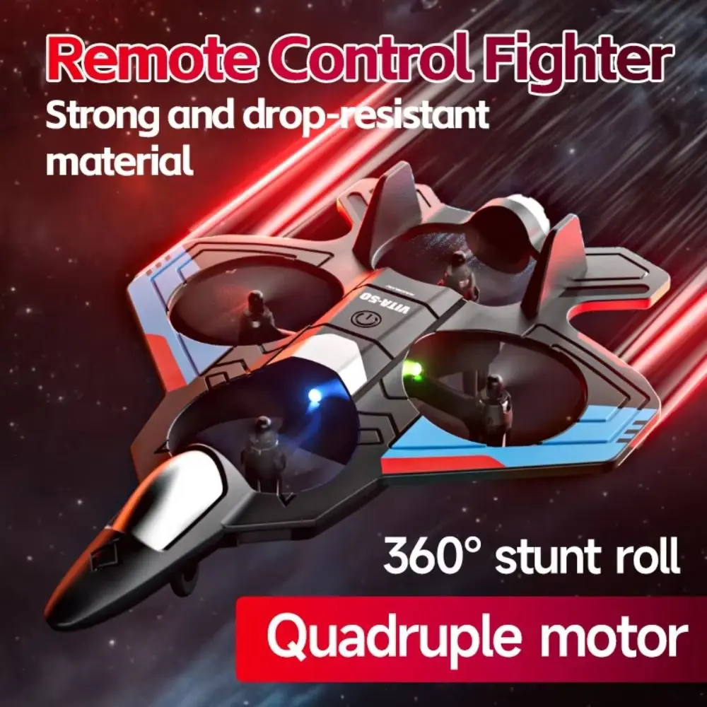 

EPP Foam Remote Control Aircraft Gravity Sensing Rechargeable Four Motor Helicopter Toy Durable 2.4G Stunt V50 RC Plane Toy