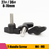 T-Handle Screw 2/4pcs M4 M5 M6 M8 304 Stainless Steel Plum Bakelite Hand Tighten Screw / Butterfly Plastic Head Hand Knob Screw