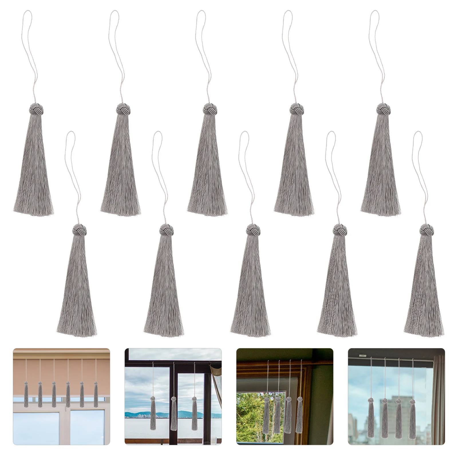 

10pcs Tassel Pendants Decorative Curtain Tassels Diy Craft Materials Christmas Gifts Keychain Ornament Home Decorations Party