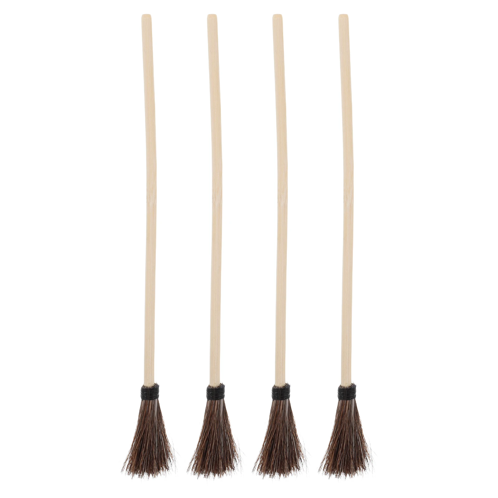 

4Pcs Wet Marbling Brush Tools: Horsehair Bristle Artist Painting Brushes with Wooden Handle for Fabric Watercolor Abstract