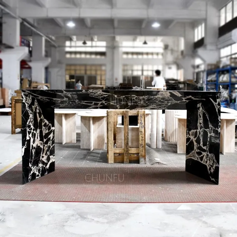 Modern Natural Marble Console Tables High Quality Dining Room Furniture Dinning Table Set for Living Room Hotel Workshop